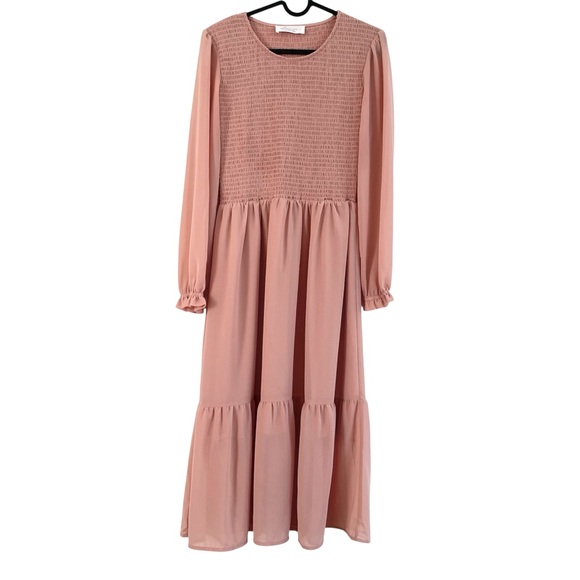 Elegant Pink Midi Dress - Picture 3 of 13